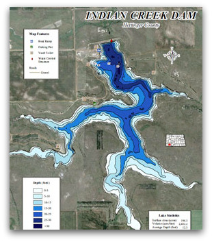 Indian Creek Dam Contour Map