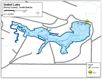 Isabel Lake Contour Map