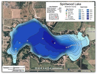 Spiritwood Lake ND Contour Map